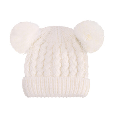 Jesenná zimná detská čiapka pre dievčatá, čiapka Beanie Bonnet, detské roztomilé brmbolce, pletené čiapky, pevné novorodenecké doplnky, teplejšie veci, batoľacia čiapka