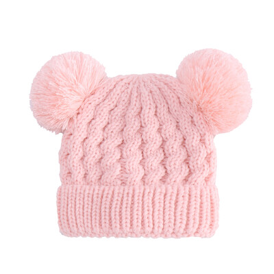 Jesenná zimná detská čiapka pre dievčatá, čiapka Beanie Bonnet, detské roztomilé brmbolce, pletené čiapky, pevné novorodenecké doplnky, teplejšie veci, batoľacia čiapka