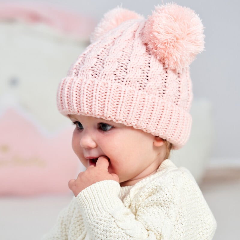 Jesenná zimná detská čiapka pre dievčatá, čiapka Beanie Bonnet, detské roztomilé brmbolce, pletené čiapky, pevné novorodenecké doplnky, teplejšie veci, batoľacia čiapka