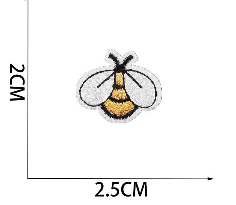 Patch broderie flori roșii mari, țesătură, accesorii de îmbrăcăminte, plasture, plasture computer, cap brodat albină mică