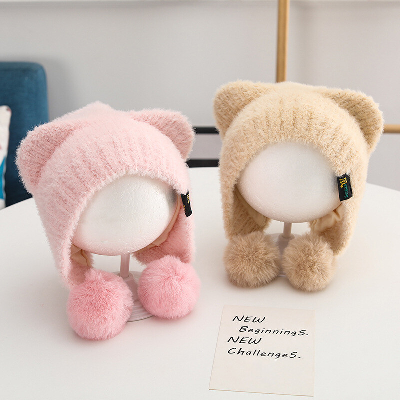 Dječja zimska kapa s pomponima, slatka šeširica za dojenčad iz crtića, kapica za malu djecu, meka topla plišana dječja kapa za dječake, dodaci za djevojčice 5-30M