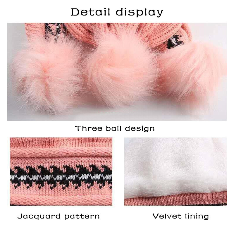 Zimske nove debele tople kape za djevojčice Jednobojne tople pletene dječje kape Topla zaštita za uši Dječja kapa Beanies Bonet