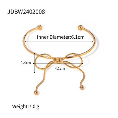 18k paauksuotas vandeniui atsparus geometrinis nerūdijančio plieno lanko mazgo formos atviras apyrankės žavesio pareiškimas prieš alergiją