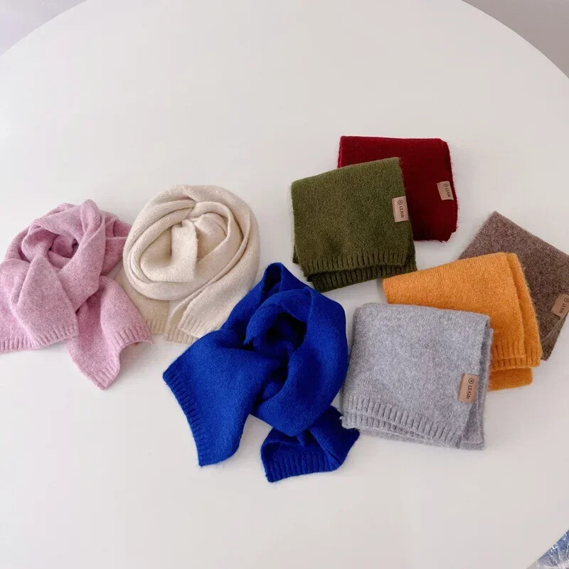 Őszi téli gyapjú babasál gyerekeknek fiú lány koreai divat egyszínű sál kasmír 15*130cm sál 3-12 éves gyerekeknek