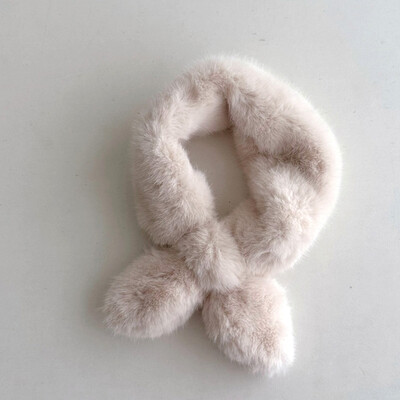 Uus brändi sall beebile soojad sallid tüdrukutele talvised väikelapsed, jänese karusnahast ristkuduvad villased sallid lastele pehme kraega sallid