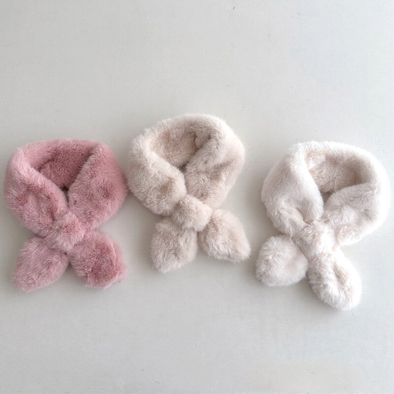 Uus brändi sall beebile soojad sallid tüdrukutele talvised väikelapsed, jänese karusnahast ristkuduvad villased sallid lastele pehme kraega sallid