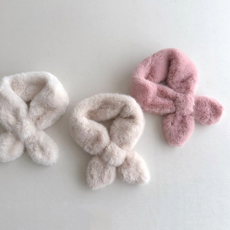 Uus brändi sall beebile soojad sallid tüdrukutele talvised väikelapsed, jänese karusnahast ristkuduvad villased sallid lastele pehme kraega sallid