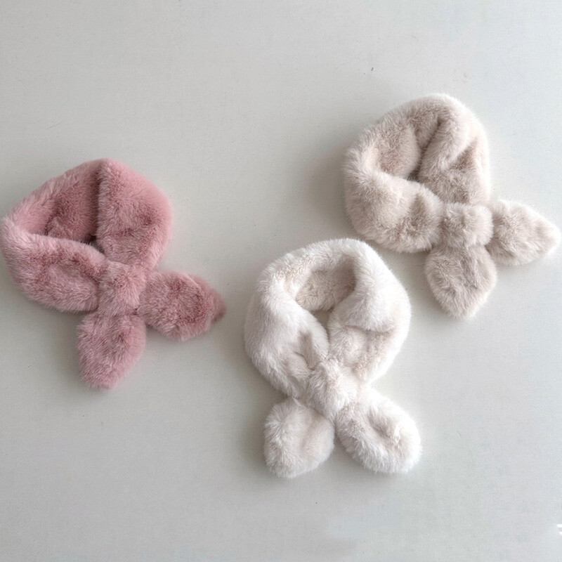 Uus brändi sall beebile soojad sallid tüdrukutele talvised väikelapsed, jänese karusnahast ristkuduvad villased sallid lastele pehme kraega sallid