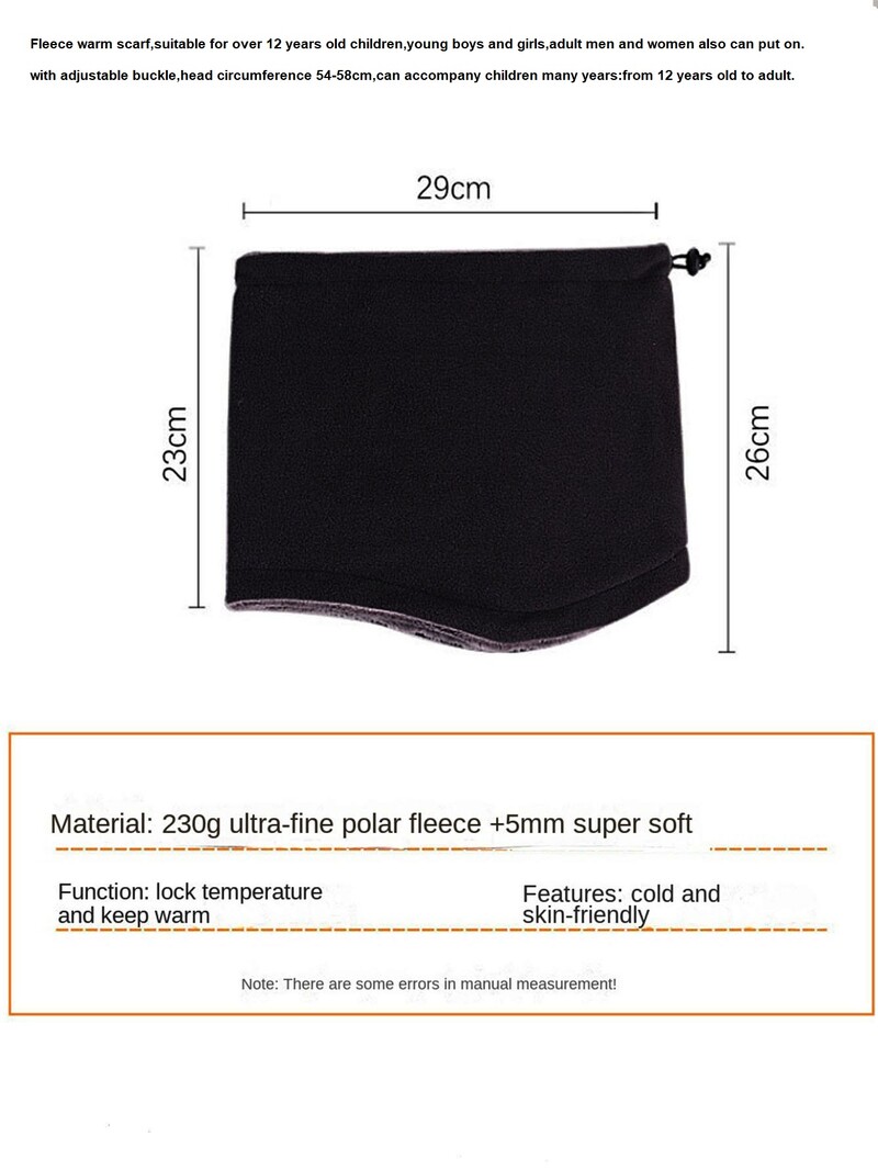 Naujas pliušinis vilnos žieminis šalikas berniukams merginoms moterims vyrams unisex žiedinė apykaklė Šalikas vaikams duslintuvas virš 8 metų vaikų šalikai