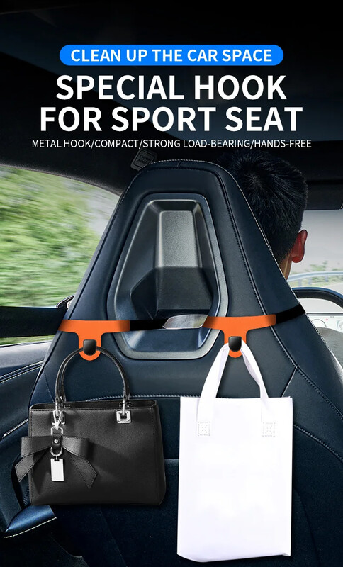 Automobilio galvos atramos kablys Aukščiausios kokybės odinis galinės sėdynės pakabinimo kablys sportinei sėdynei 15KG didelė apkrovą laikanti lydinio kablio kabliukas