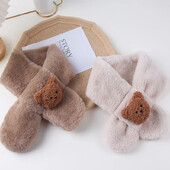 2022 őszi, téli puha plüss gyereksál aranyos rajzfilm lány baba vastag meleg sál kültéri gyerekek nyakkendő baba kiegészítők