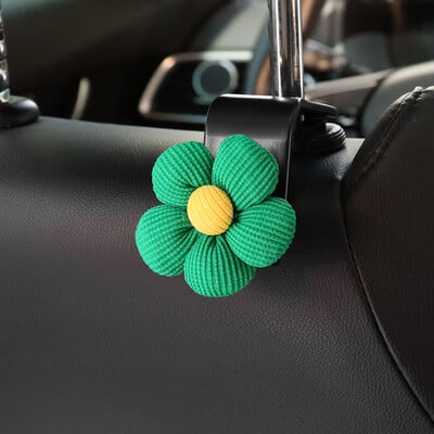 2 ks roztomilých kreslených kvetinových háčikov na operadlo autosedačky, úložný priestor na opierku hlavy vo vozidle, organizér na potraviny, tašku, kabelku, auto dekoráciu