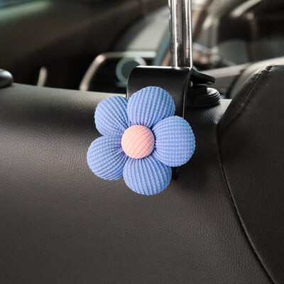 2 ks roztomilých kreslených kvetinových háčikov na operadlo autosedačky, úložný priestor na opierku hlavy vo vozidle, organizér na potraviny, tašku, kabelku, auto dekoráciu