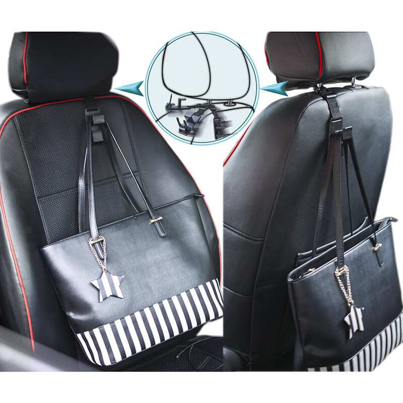 Podofo 2 buc. cârlig universal pentru tetiera pentru scaun, suport de depozitare pentru mașină, suport pentru scaunul din spate a vehiculului, cleme de agățare pentru cârlig pentru pachet de sac