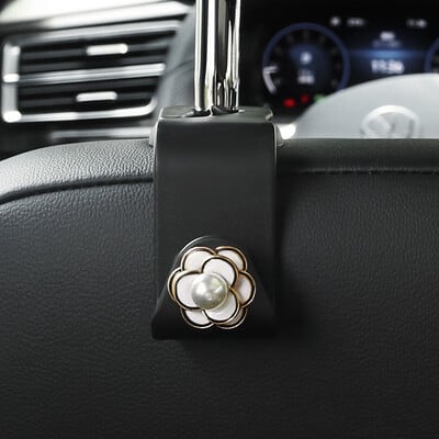 Háčiky na operadlo autosedačky s diamantmi, kvetmi kamélie, roztomilými medvedíkmi, dekoráciou do interiéru auta, úložným háčikom na kabelku, závesným háčikom
