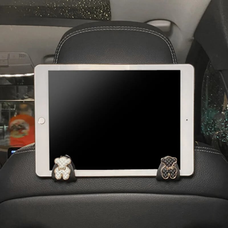 Háčiky na operadlo autosedačky s diamantmi, kvetmi kamélie, roztomilými medvedíkmi, dekoráciou do interiéru auta, úložným háčikom na kabelku, závesným háčikom