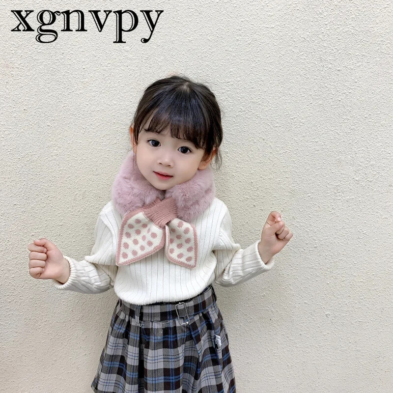 xgnvpy Slatki mekani plišani šal za djevojčice Zimski debeli topli umjetni krzneni šalovi za djevojčice Mašne Topliji vratni marame Djeca Djeca