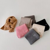 Eșarfă pentru copii Toamnă Iarnă Moda coreeană Copii tricotat Bavete pentru copii Broderie din lână Iarnă Versatilă Unisex Cald Fată Baiat Guler