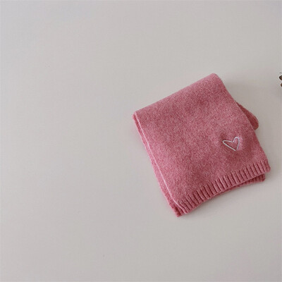 Eșarfă pentru copii Toamnă Iarnă Moda coreeană Copii tricotat Bavete pentru copii Broderie din lână Iarnă Versatilă Unisex Cald Fată Baiat Guler