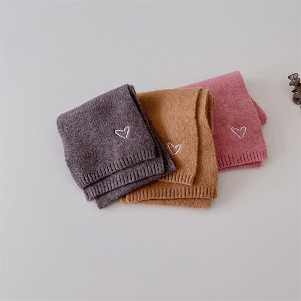 Eșarfă pentru copii Toamnă Iarnă Moda coreeană Copii tricotat Bavete pentru copii Broderie din lână Iarnă Versatilă Unisex Cald Fată Baiat Guler