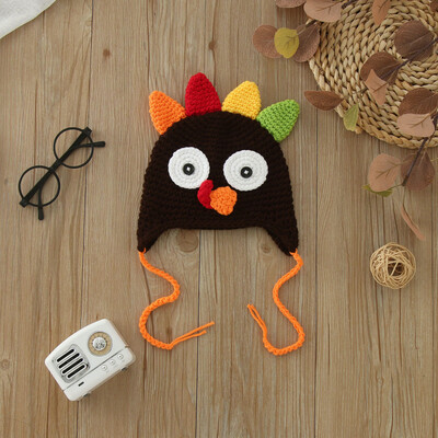 Kape za bebe Djevojčice Dojenčad Dječaci Djevojčice Dječja pletena kapa Pletena kapa za Dan zahvalnosti Pureća vunena kapa Ogrtač za djevojčice sa šeširom