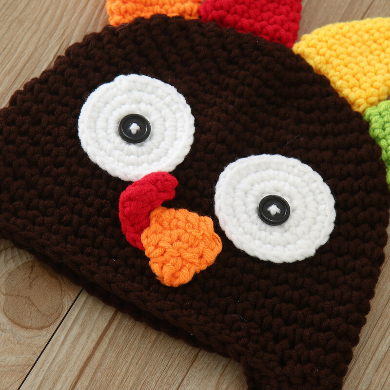 Kape za bebe Djevojčice Dojenčad Dječaci Djevojčice Dječja pletena kapa Pletena kapa za Dan zahvalnosti Pureća vunena kapa Ogrtač za djevojčice sa šeširom