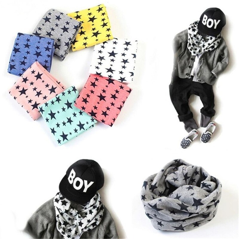 Vanjska maska za vjetar otporna na vjetar, šalovi s ovratnikom i snood otisak zvijezda, dječji pamučni šal, topliji za vrat