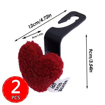 Cârlig pentru spate pentru scaun auto de pluș în formă de inimă Agrafe pentru mașină Suport organizator pentru tetieră pentru scaunul din față Umerașe pentru fixare automată Accesorii pentru mașină