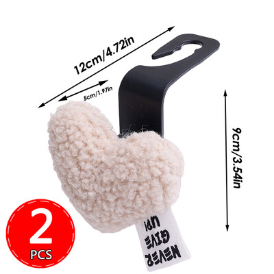 Cârlig pentru spate pentru scaun auto de pluș în formă de inimă Agrafe pentru mașină Suport organizator pentru tetieră pentru scaunul din față Umerașe pentru fixare automată Accesorii pentru mașină