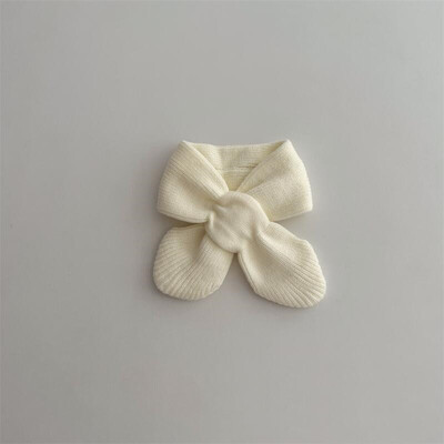 Egyszerű tömör kötött kereszt nyakú gyűrűs hangtompító gyermek sálak őszi téli meleg baba gyereksál 1-6 éves fiúknak