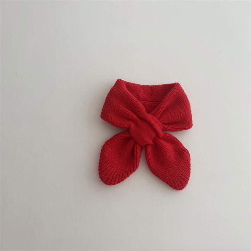 Egyszerű tömör kötött kereszt nyakú gyűrűs hangtompító gyermek sálak őszi téli meleg baba gyereksál 1-6 éves fiúknak