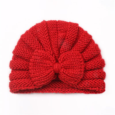 Pletená čiapka pre batoľatá a dojčatá, chlapci a dievčatá, čiapka Beaniess, pevná bavlnená mašľa s gumičkami, turban, čiapka na prvé narodeniny pre dievčatká