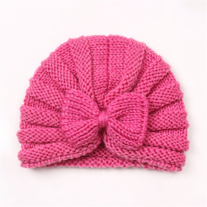 Pletená čiapka pre batoľatá a dojčatá, chlapci a dievčatá, čiapka Beaniess, pevná bavlnená mašľa s gumičkami, turban, čiapka na prvé narodeniny pre dievčatká