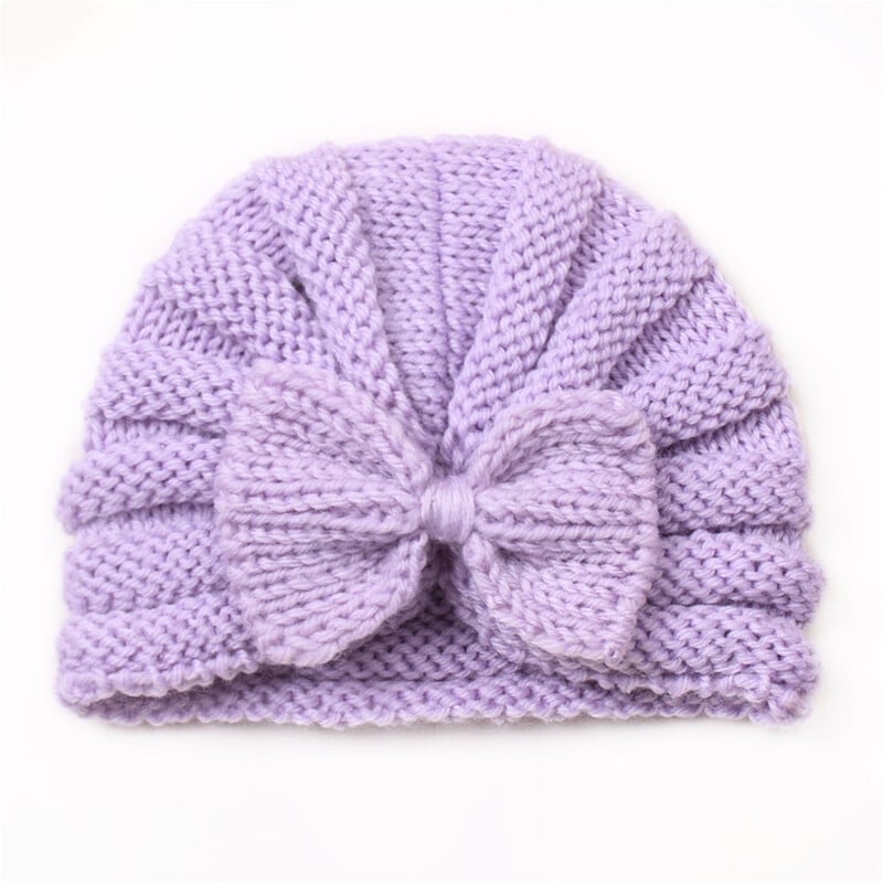 Pletená čiapka pre batoľatá a dojčatá, chlapci a dievčatá, čiapka Beaniess, pevná bavlnená mašľa s gumičkami, turban, čiapka na prvé narodeniny pre dievčatká