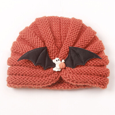 Pletená čiapka pre batoľatá a dojčatá, chlapci a dievčatá, čiapka Beaniess s uzlíkmi a gumičkami, turban, halloweenska čiapka s postavičkou