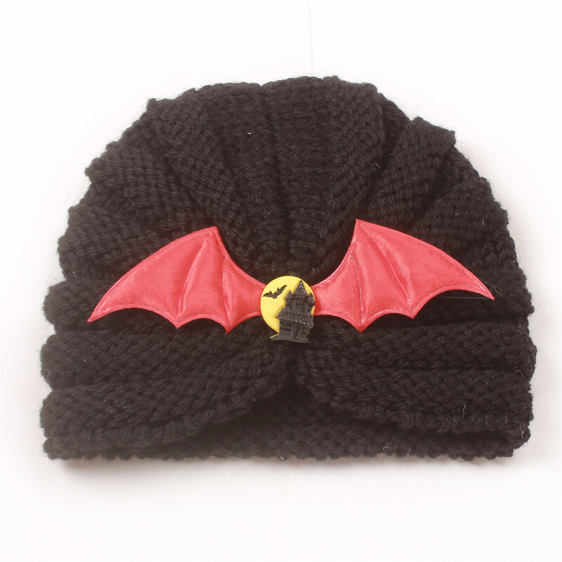 Pletená čiapka pre batoľatá a dojčatá, chlapci a dievčatá, čiapka Beaniess s uzlíkmi a gumičkami, turban, halloweenska čiapka s postavičkou