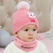 Újszülött csecsemő baba gyerekek fiú lány pompon sapka téli meleg kötött bobble beaniess rajzfilm sapka sál szett lábbeli és sapka kislány