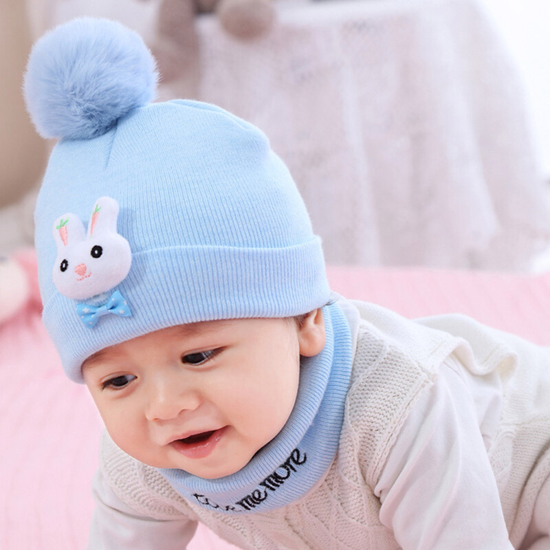 Novorođenčad, dojenčad, djeca, dječak, djevojčica, šešir s pomponima, zimska topla pletena kapa s kapom, set šalova, pamučna kapa, beba