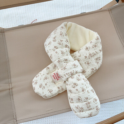 Új koreai pamut baba sál őszi téli pöttyös karton medve fiú lány meleg nyakkendő kültéri szélálló gyerekeknek keresztben a nyakába