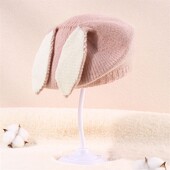 Pălărie pentru fete pentru sugari Bebeluși Fete Băieți Pălărie moale și caldă din tricot, iarnă, mozaic, șapcă de iepure, pălărie și eșarfă pentru fetiță