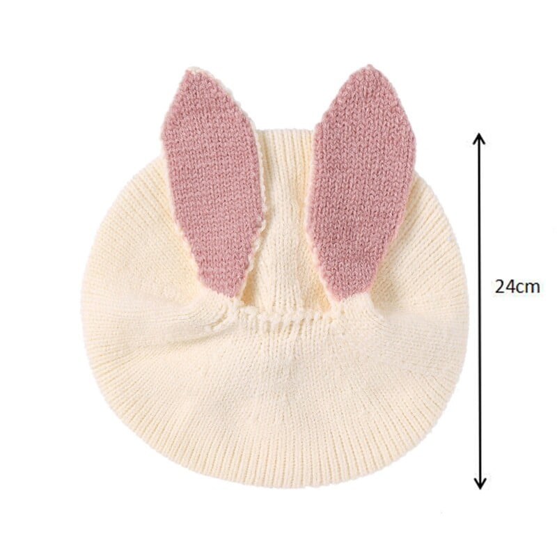 Pălărie pentru fete pentru sugari Bebeluși Fete Băieți Pălărie moale și caldă din tricot, iarnă, mozaic, șapcă de iepure, pălărie și eșarfă pentru fetiță