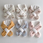 Eșarfă de blană pentru bebeluși pentru copii Esarfe calde Fete Baieți Bavete moale de lână de pluș pentru copii Guler fals de desene animate pentru copii mici Batic de gât din bumbac