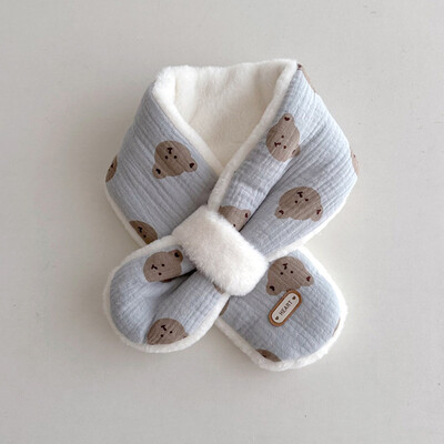 Eșarfă de blană pentru bebeluși pentru copii Esarfe calde Fete Baieți Bavete moale de lână de pluș pentru copii Guler fals de desene animate pentru copii mici Batic de gât din bumbac