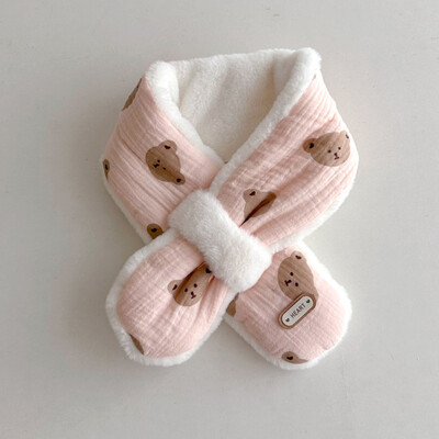 Eșarfă de blană pentru bebeluși pentru copii Esarfe calde Fete Baieți Bavete moale de lână de pluș pentru copii Guler fals de desene animate pentru copii mici Batic de gât din bumbac