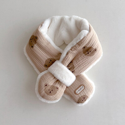 Eșarfă de blană pentru bebeluși pentru copii Esarfe calde Fete Baieți Bavete moale de lână de pluș pentru copii Guler fals de desene animate pentru copii mici Batic de gât din bumbac