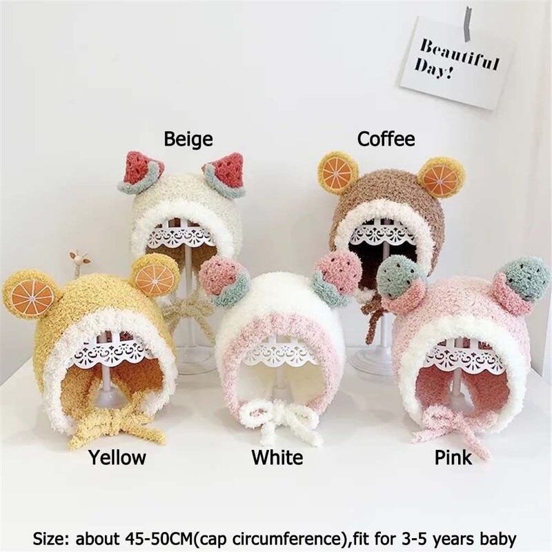Berniukui Mergaitei Žieminės šiltos ausų apsaugos kepuraitės Kūdikiams Megztos Kepuraitės Kūdikiams Kepuraitės Kūdikiams Pupytė