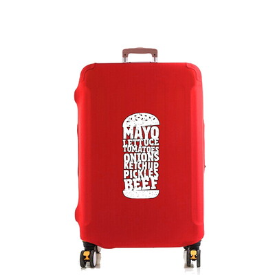 Hamburger mintás poggyászvédő bőröndvédő vastagabb rugalmas porvédő 18-32 hüvelykes kocsitok utazási kiegészítőihez