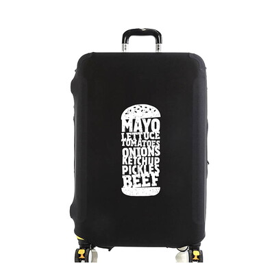 Hamburger mintás poggyászvédő bőröndvédő vastagabb rugalmas porvédő 18-32 hüvelykes kocsitok utazási kiegészítőihez