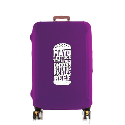 Hamburger mintás poggyászvédő bőröndvédő vastagabb rugalmas porvédő 18-32 hüvelykes kocsitok utazási kiegészítőihez