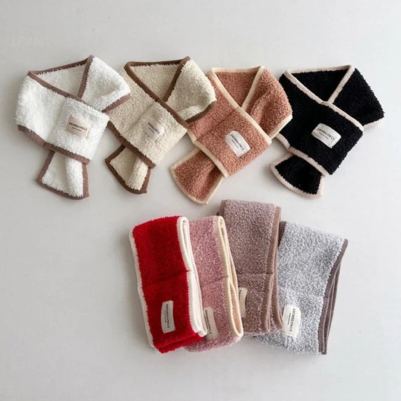 Dječje etikete Plišani šalovi Modni jednostavni jednobojni dječaci Djevojčice Dječji marame od flisa Zimski korejski dodaci za dječje šalove